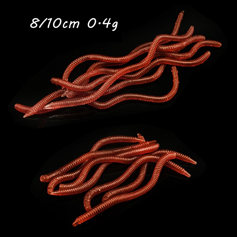 

100pcs/lot 8/10cm 0.4g Red Worms Silicone Fishing Lure Soft Baits & Lures Artificial Bait Pesca Fishing Tackle Accessories SF_39