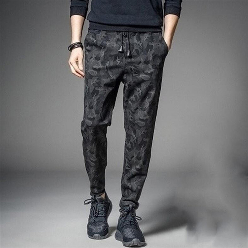 

Fashion Mens Trouser 2020 Camouflage Drawstring Pocket Sports Hip Hop Joggers Trousers Casual Beam Feet Pants Streetwear, As pic