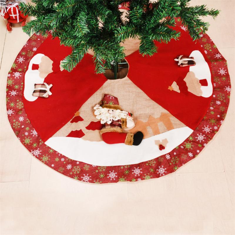 

Christmas Tree Skirt Santa Claus Snowman Round Tree Skirt Christmas Decoration for 100cm Pie De Arbol Navidad Navidad
