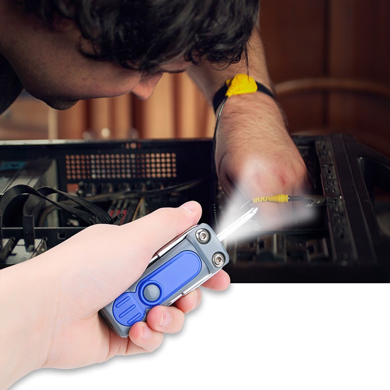 

Portable 6 in 1 Multifunction LED Steel for Home Multi-Screwdriver Set with LED Torch Combination Tools