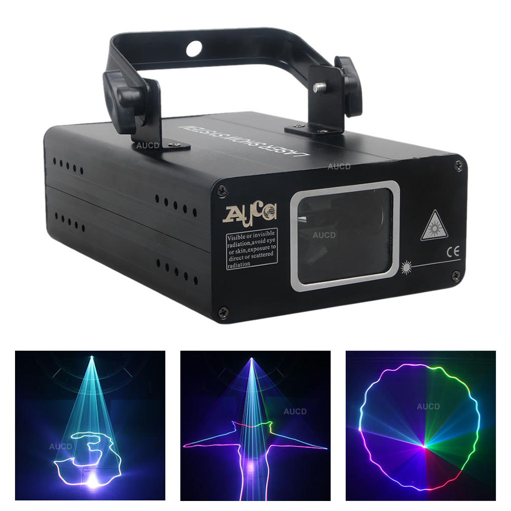 

AUCD Mini Portable 500mW RGB Colorfull Projector Laser Lights Disco KTV DJ Home Party DMX Beam Ray Scan Show Stage Lighting 507