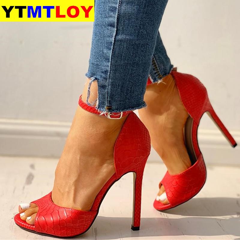 

Women Sandals T-Strap High Heels Chaussures Femme Sexy Stripper Shoes 2020 New Peep Toe Summer Female Yellow Black Red White, A05 black