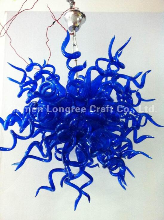 

Pretty Blue Blown Glass Chandelier Light Ceiling Decorative Hanging LED Modern Art Glass Pendant Lamps European Style Creative Chandelier