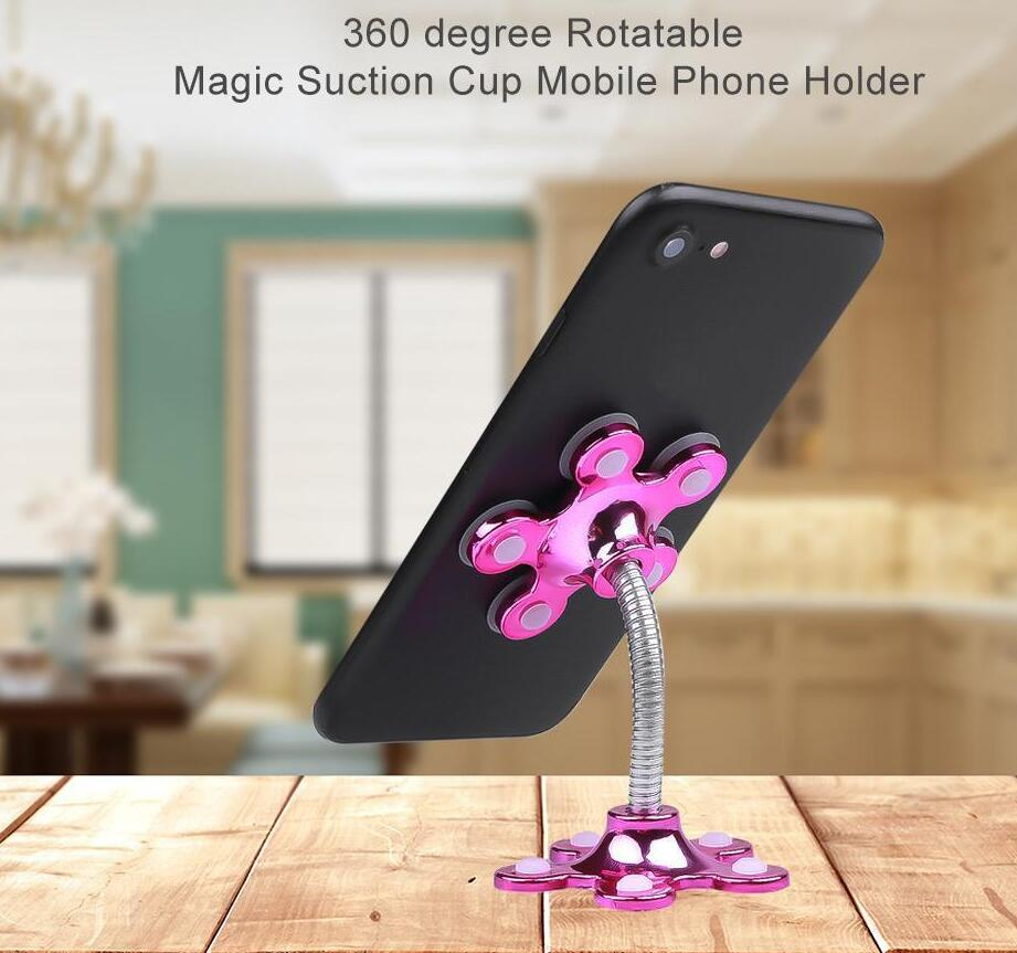 

4pcs/lot Sucker Stand Phone Holder 360 degree Rotatable Magic Suction Cup Mobile Phone Holder Car Bracket Smartphone Tablets Holder, 4pcs/lot mixed color