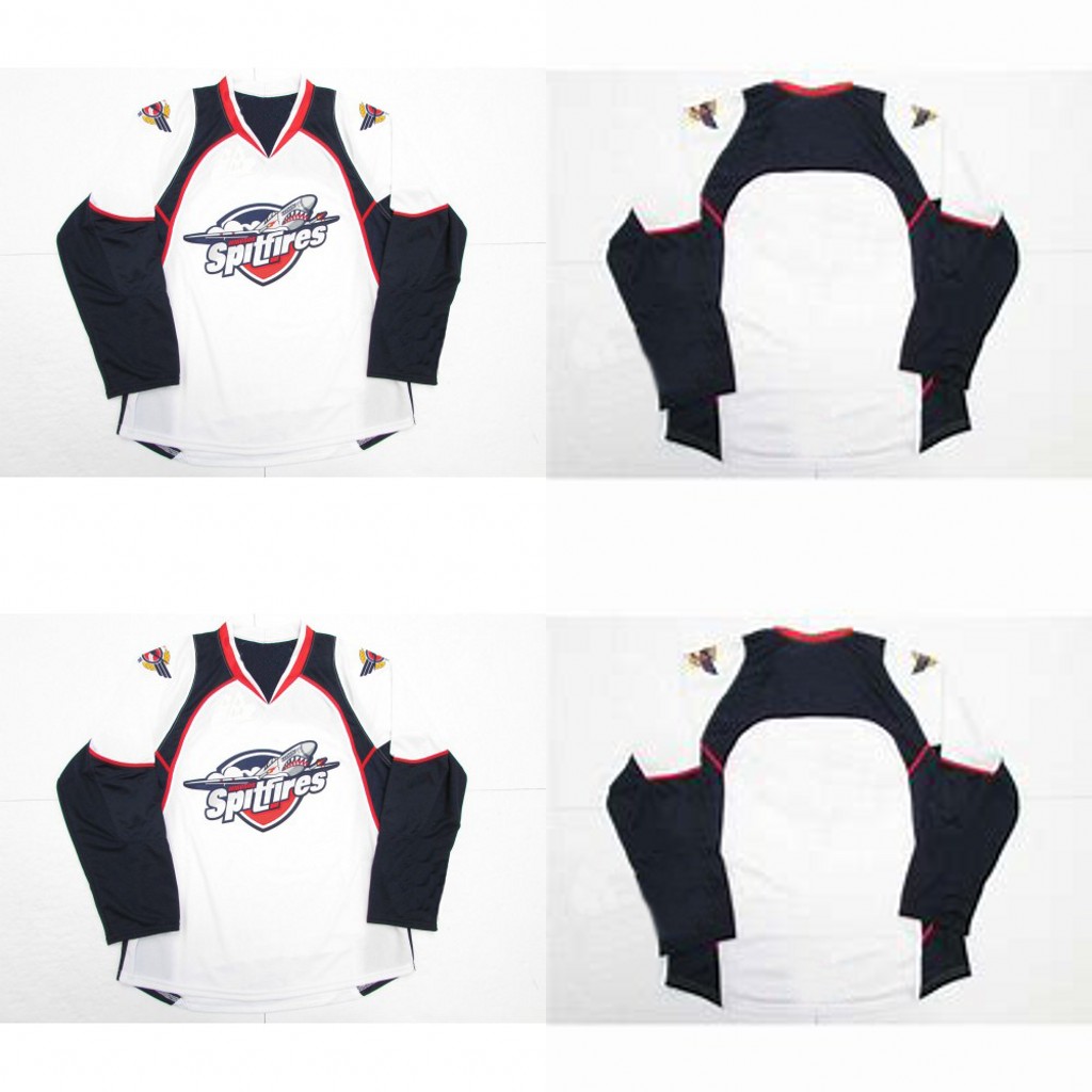 

Windsor Spitfires Jerseys 100% Embroidery cusotm any name any number Mens Womens Youth Hockey Jersey Fast Shipping, 22 gary steffes white