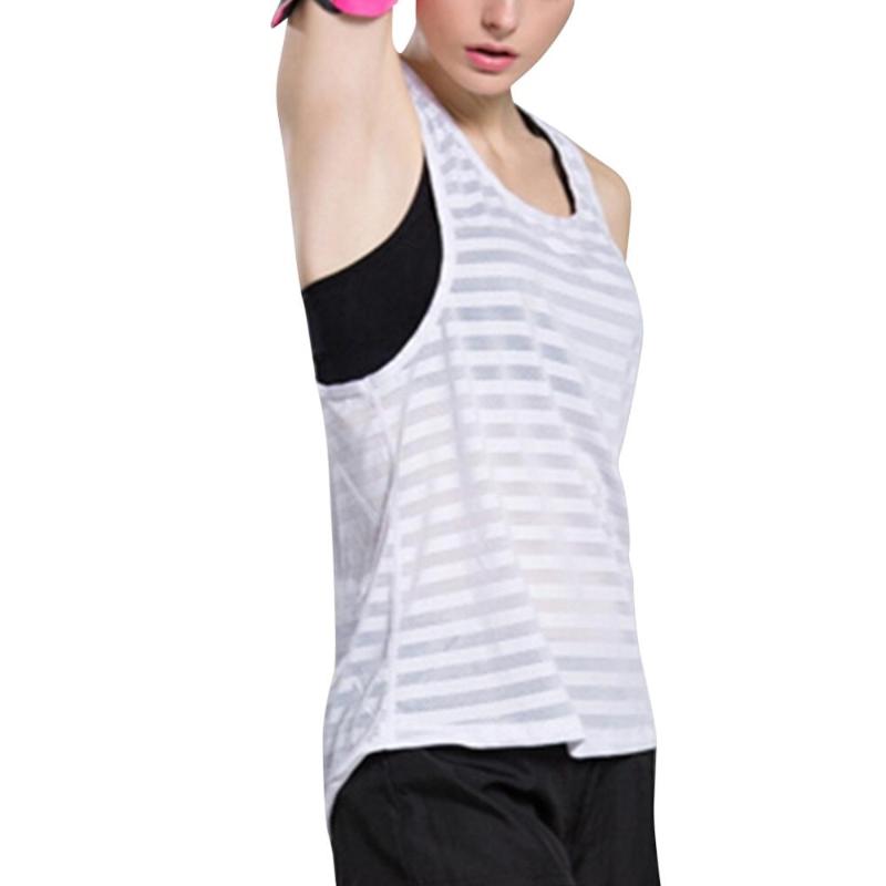 

Sports blouse vest female running yoga fitness clothes elastic quick-drying breathable sexy hollow sleeveless t-shirt, Beige