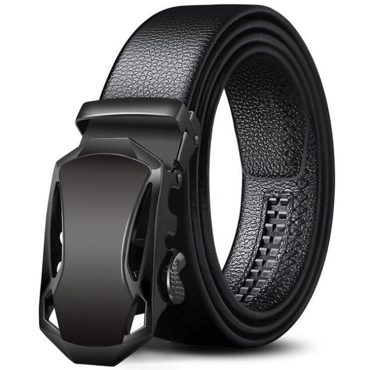 

Men Belts 2019 Fashion Cowhide Leather men jeans belt Designer Luxury Famous High quality Automatic buckle Belts for men, Black