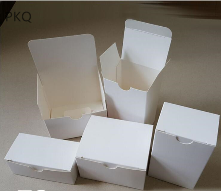 

10pcs Multi-sizes Retro kraft paper Gift Box Black Handmade Soap Packing Box White Jewelry Candy Storage Paper Packaging