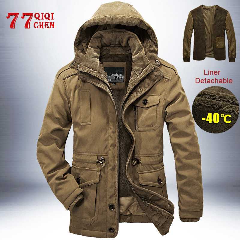 

Winter Jacket Men 2 in 1 Liner Detachable Thick Warm Windbreaker Brand Mens Parkas High Quality Cashmere Coat Plus Size -4XL, Dark blue