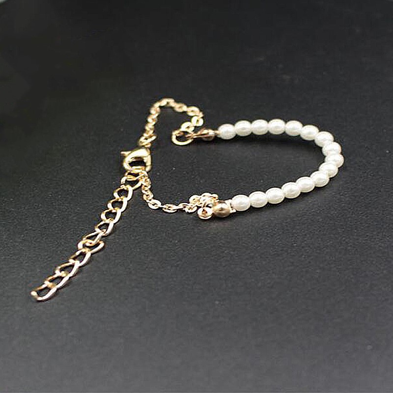 

New Design Sweet Jewelry Best Friends Gift for Women Imitation Pearl Bracelet Women Strand Charms Bracelet for Women, Black