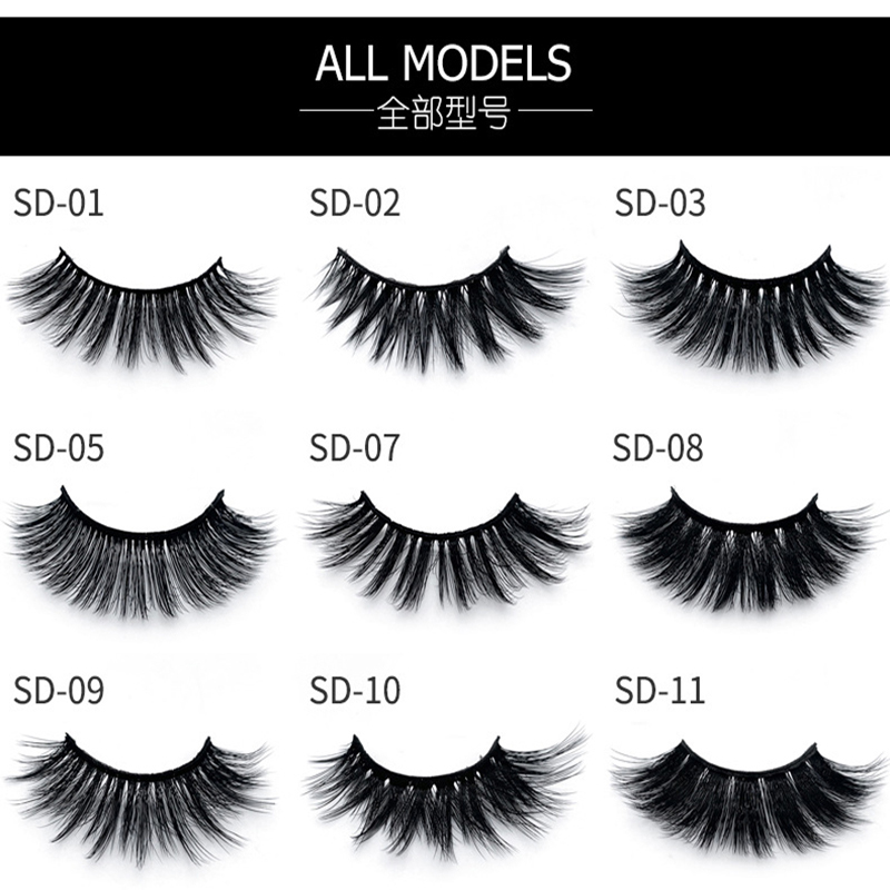 

1 pair of handmade mink hair eyelashes 3D three-dimensional thick natural extension beauty makeup false eyelashes