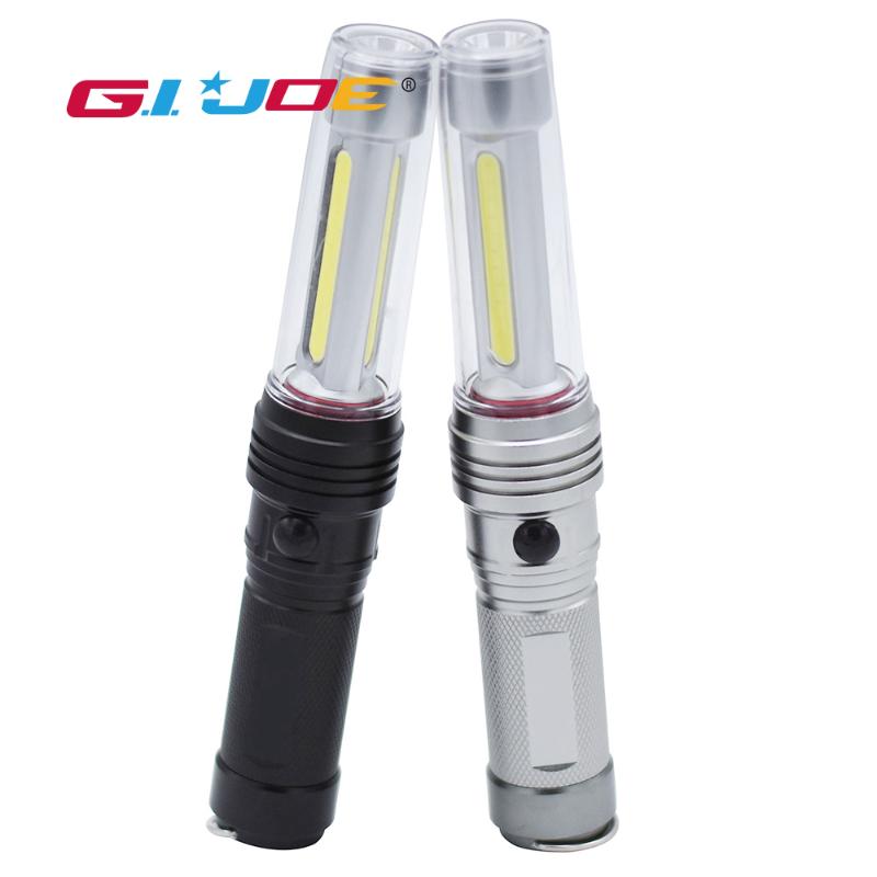 

GIJOE cob hand-held work light led torch by 3* battery aluminum alloy case with magnetic hook waterproof portable spotlight