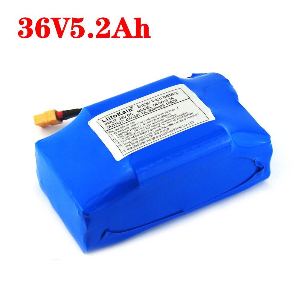 

LiitoKala 36V 5.2AH 4.4AH rechargeable li-ion battery pack lithium ion for electric self balance scooter hoverboard unicycle