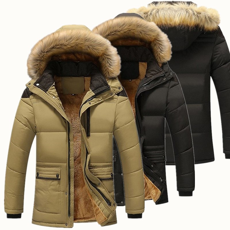 

Winter Jacket Men 2019 New Parka Coat Men Fur Collar Hooded Keep Warm Wool Liner Man Jacket And Coat Windproof Male Parkas ~5XL, Black