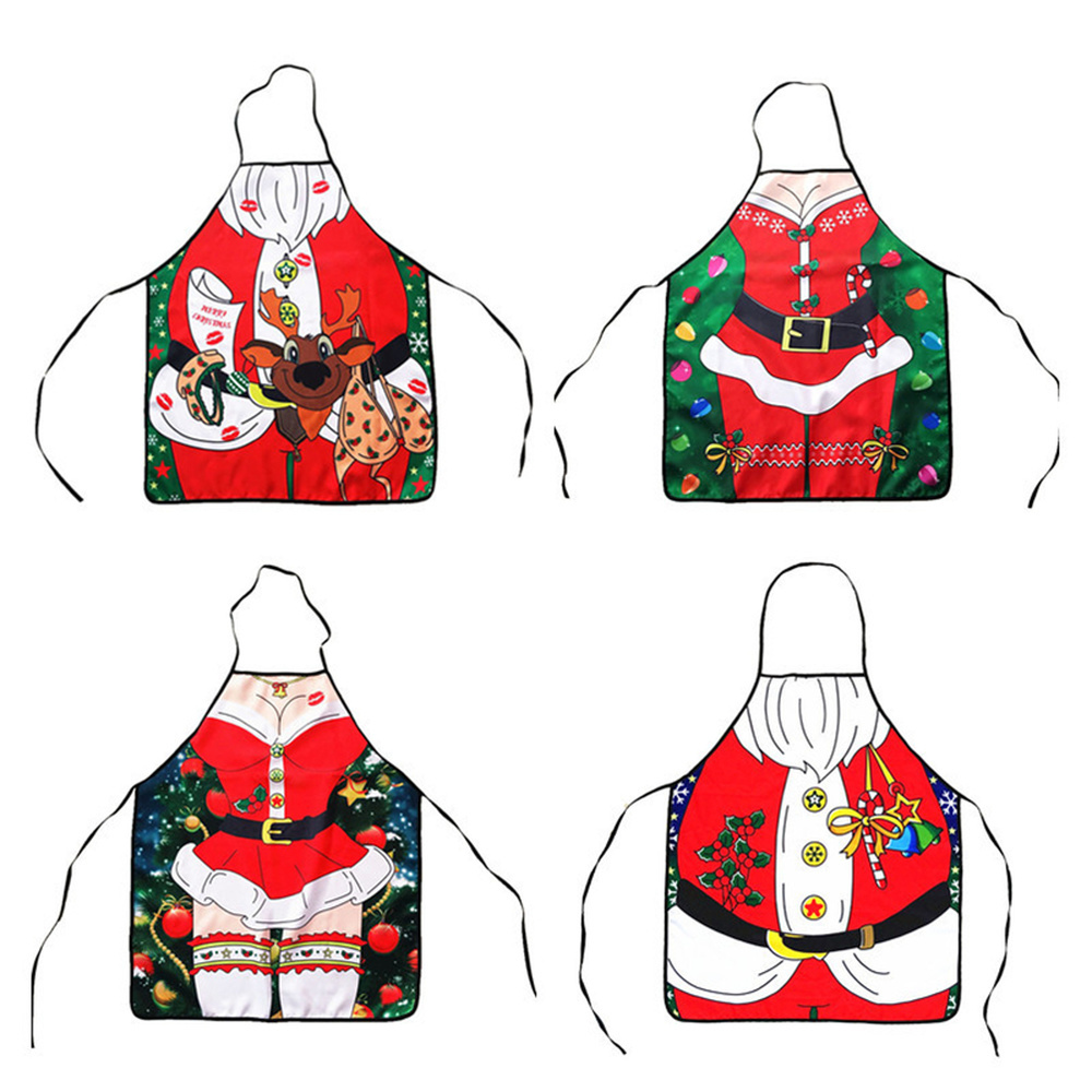 

1Pcs Merry Christmas Apron 50*70cm Christmas Decorations for Home Natale Noel Navidad 2019 New Year Home Decorations