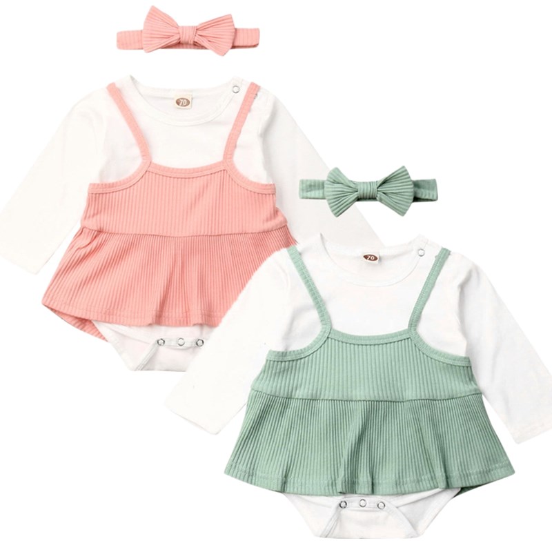 

Newborn Baby Girl Long Sleeve Romper Bodysuit Jumpsuit Tutu Dress Outfit Clothes, Green