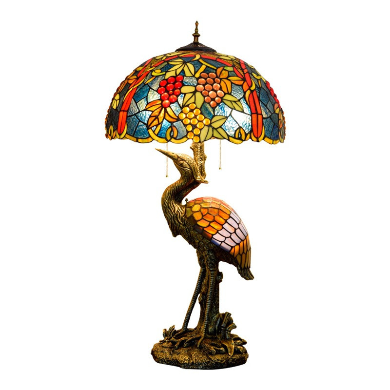 American pastoral grape decoration crystal lamps Tiffany stained glass living room table lamp TF086-image-538014828