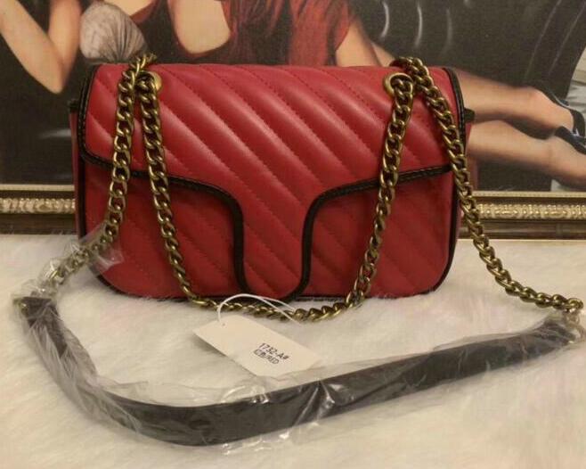 

Fashion Women stripe Shoulder bags Classic Designer Gold Chain 26cm Heart Style Bags Handbag Tote Bag Messenger Handbags TGQE, White