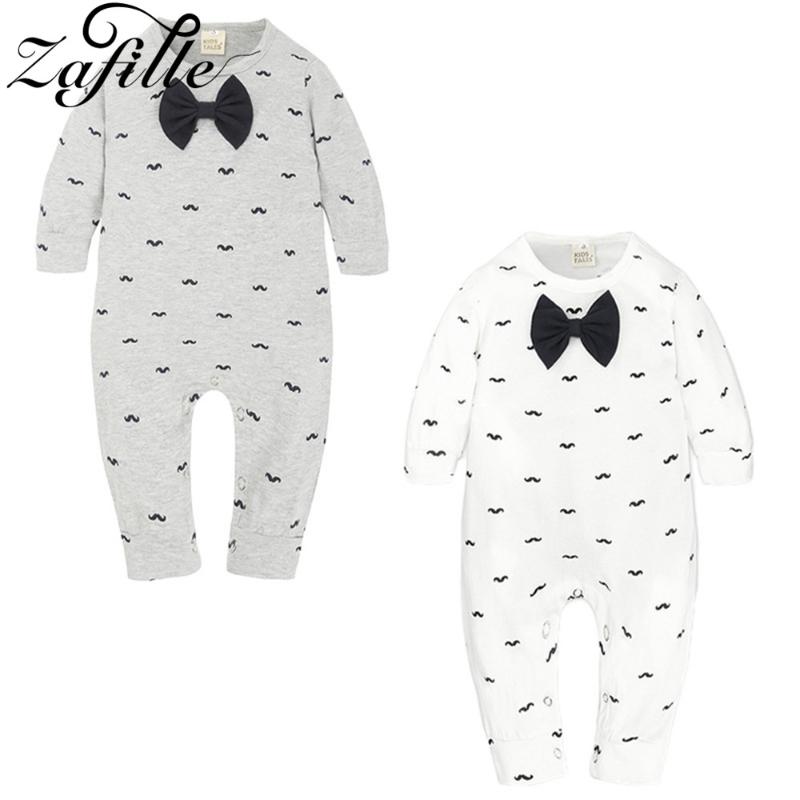 

ZAFILLE Long Sleeve Baby Romper Printed Baby Boy Clothes Cotton Newborn Infant Girl Clothing Kids Clothes Jumpsuits, Gray