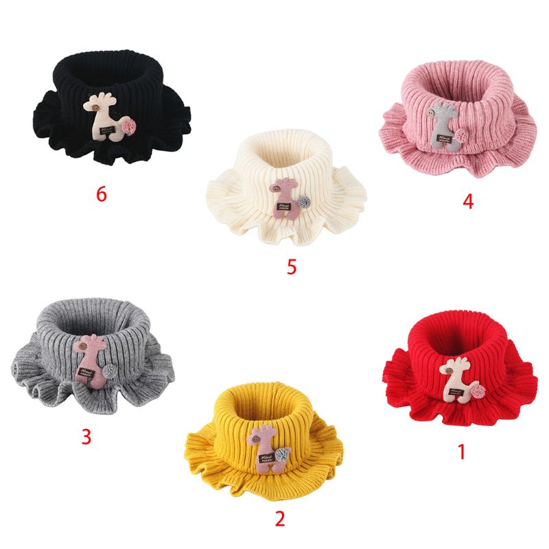 

Children Woolen Knitted Scarf Windproof Kids Baby Bibs Winter Warm Scarves