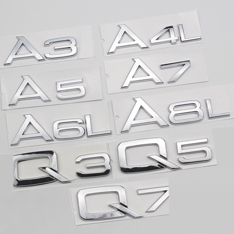 

A3 A4L A5 A6L A7 A8 Q3 Q5 Q7 for Audi Trunk Discharging Capacity Emblem Car Styling Sticker
