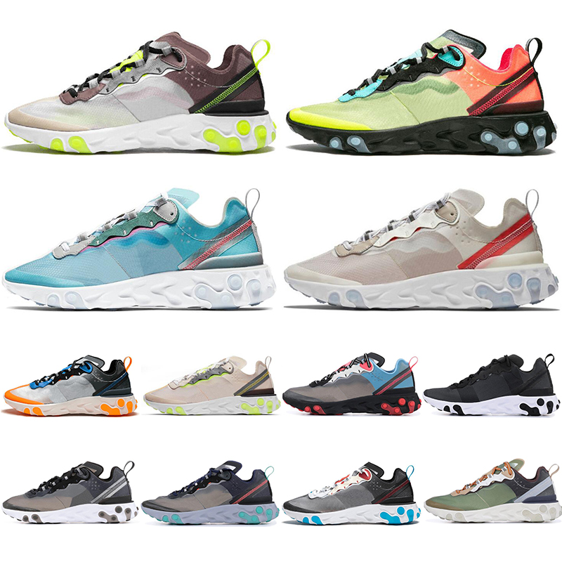 

2021 React Element 87 55 Undercover Men Running Shoe Women Sneakers Sports Mens Trainer Runner Shoes Sail Light Bone Royal Tint 36-45, #9 anthracite
