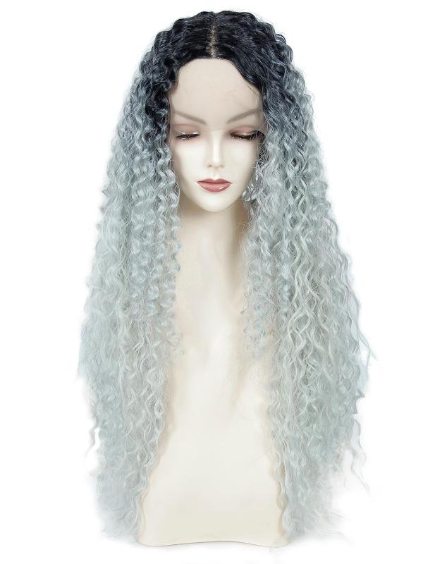 

24"long wavy wigs for women synthetic hair wigs cosplay, As pic
