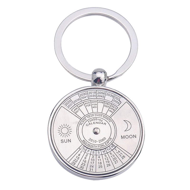 

Mini Special Perpetual Calendar Keychain Ring 50 Years Unique Metal Keyring FS99