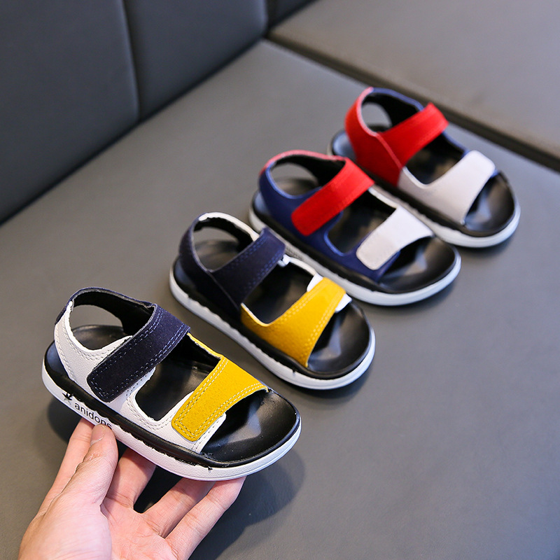 

2020 Summer New Children's Shoes Boys Beach Sandals Baby Toddler Shoes Children's Solid Colors Soft Sandals Wholesale, Red
