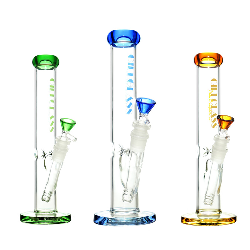 

10" straight tube heady glass bong with downstem dab rig oil rigs water pipe bongs with quartz banger herb bowl bongs beaker bubbler
