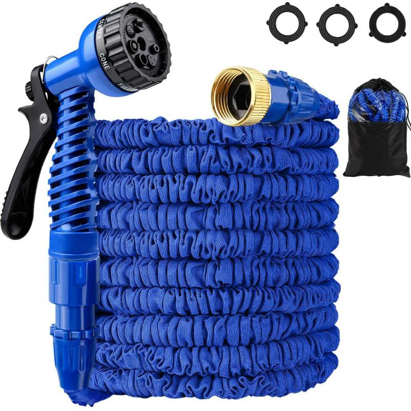 

Expandable Stretchable Car Water Hose with Nozzle & Solid kit Flexible Lightweight Maneuverable for Garden Lawn watering Plants, Green