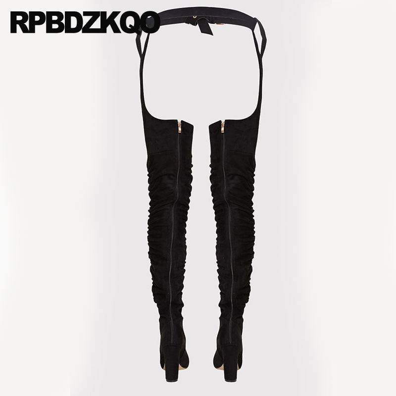 

pointed toe shoes thigh high boots for plus size women chinese sheepskin fetish extreme 10 slim black chunky heel big