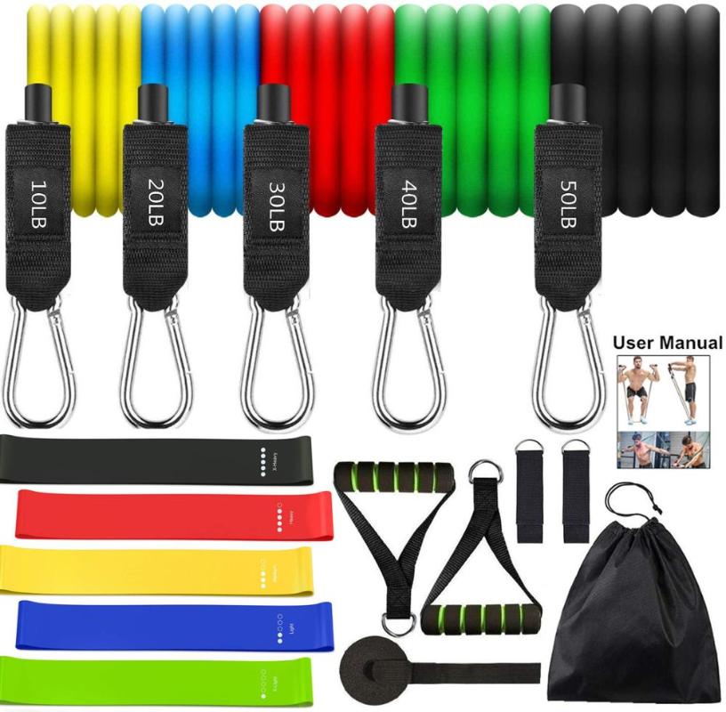 

Pull Up Resistance Band pack Pull Rope Resistance Band 150LBS Set 16 piece With Door Anchor Handles Legs Ankle Strap for Workout