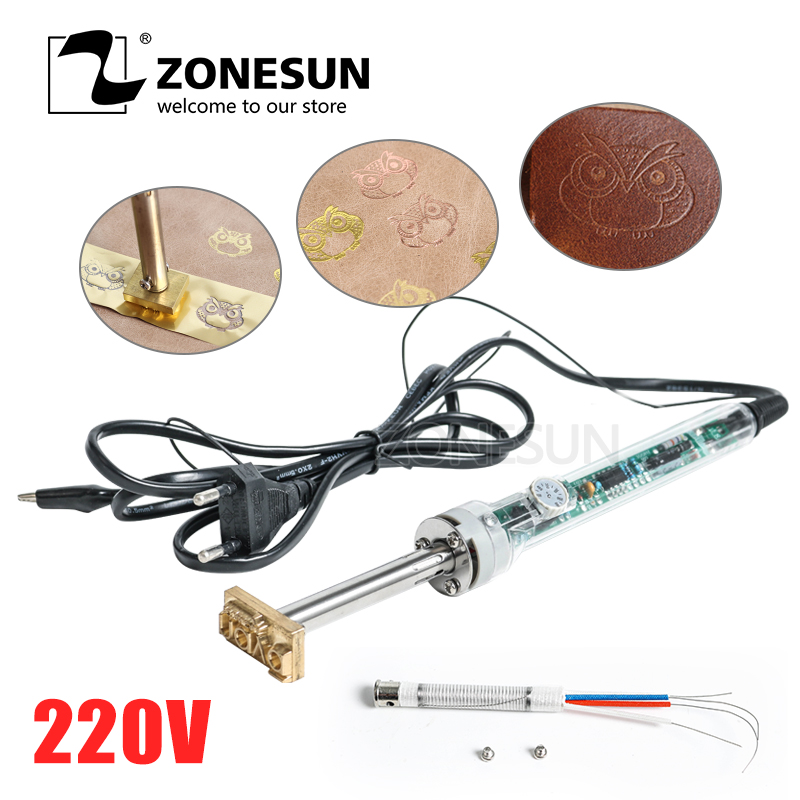 

ZONESUN 220V/60W Handheld soldering iron Hot Stamping Machine Leather Custom Trademark Hot Stamping Machine with Shipping