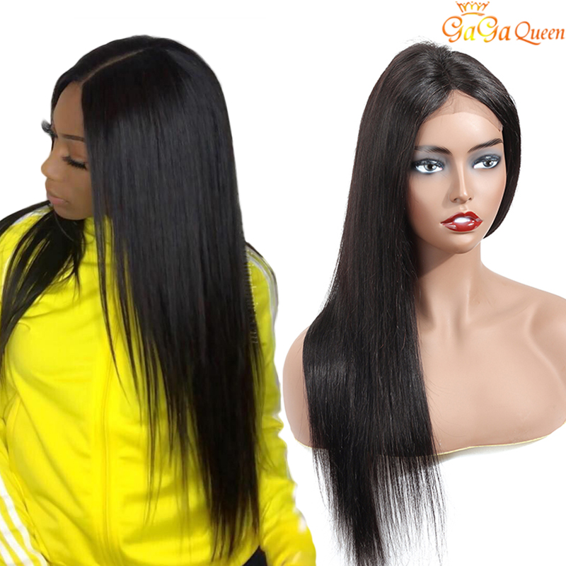 

Brazilian Straight Human Hair Wigs 4X4 Lace Closure Wig Unprocessed Brazilian Straight Hair Wigs, 150% density