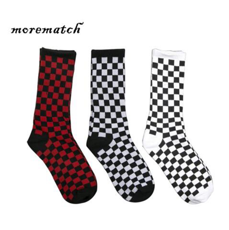 

Autumn Winter Men Sock Harajuku Plaid Cotton Socks Men Trend Street Dance Skateboard Socks 3 Colors Optional 3pairs Free Shipping, Black
