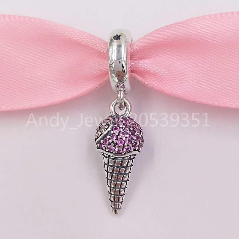 Summer Charms 925 Sterling Silver Charm Sweet Cake Candy Ice Cream Dangle Pendant Charms Fit Charm Bracelet Jewelry