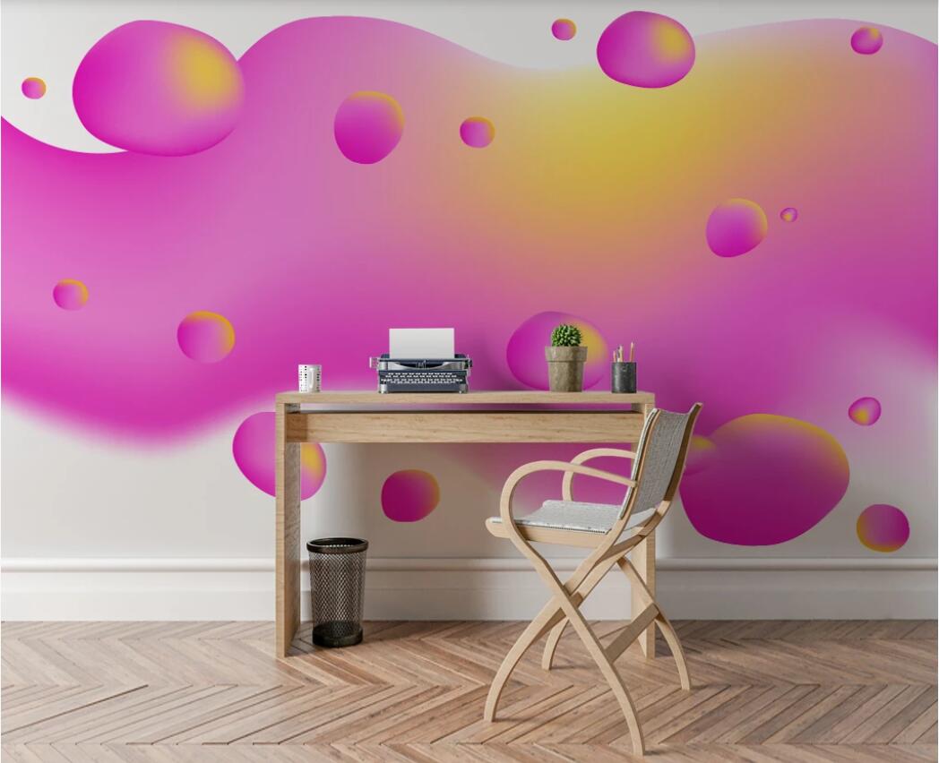 

3d wallpaper custom photo murals Pink laser gradient color space background wall decor wall art pictures, Non-woven fabric