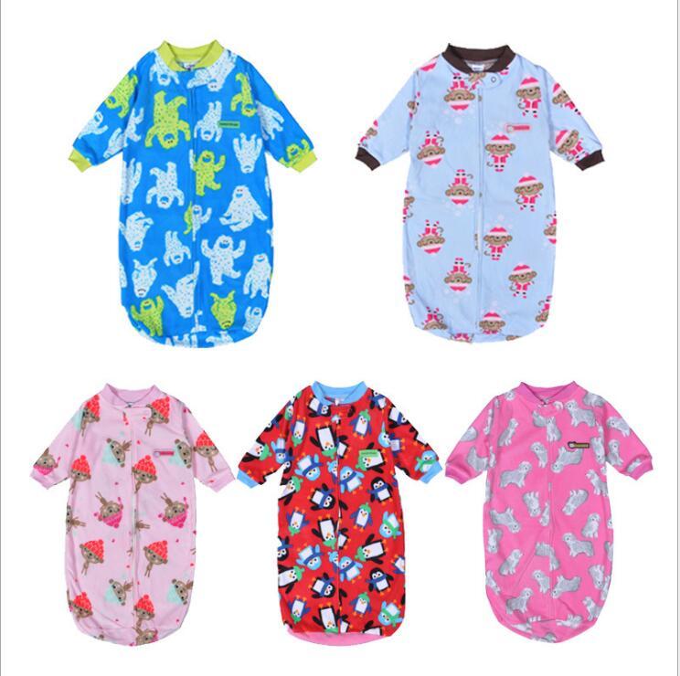 

Newborn Sleeping Bags Anti-kick Cartoon Pajamas Animal Print Baby Nightgowns Infant Envelope Swaddles Autumn Nightgowns Wraps 0--9M C6718