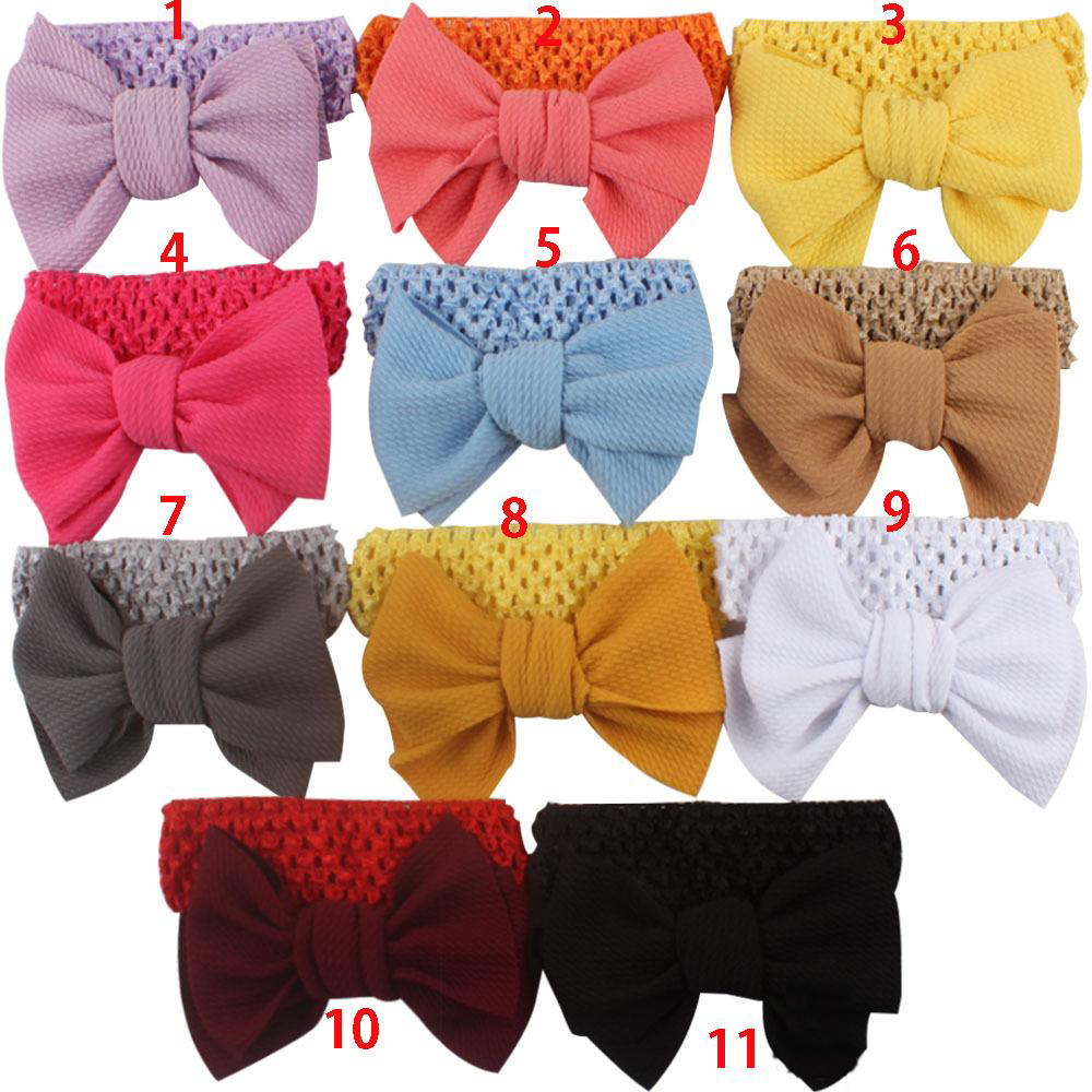 

Baby girls Knotted big Bow Headbands Kids corn kernels hair band Children Headwear Boutique hair accessories 11 colors Turban, Mixed color