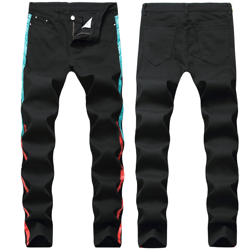 

Men Distressed Ripped Jeans Fashio skinny Motorcycle Biker Jeans Denim Pants US size 28~42 Streetwear Style mens Jeans JS1855, 1866