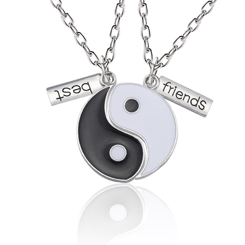 Bonito Precioso Best Friends Pareja Collar Aleación Gossip Puzzle Collar