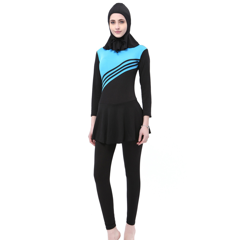 

Women Plus Size Muslim Swimwear Long Sleeve Full Coverage Hooded Hijab Arabic Islamic Swim Sport Surf Wear Burkinis Bathing Suit