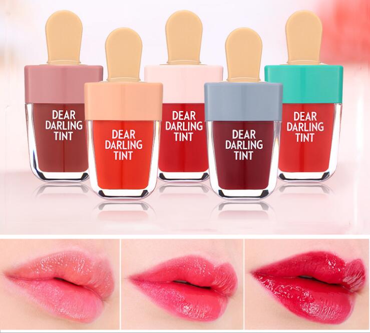 

Korean ETUDE HOUSE Dear Darling Tint Lipgloss Ice Cream Makeup Liquid Matte Lipstick Lasting Cream Moisturizing Waterproof Lip Gloss 5 Color, Customize