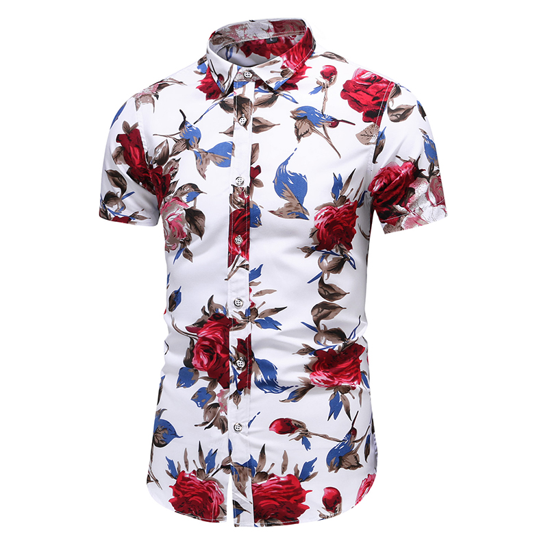 

2020 Summer Short Sleeve shirt Mens Casual Flower Beach Hawaiian Shirts slim fit Floral Shirts Men Plus Size 5XL 6XL 7XL, 6913 tuse