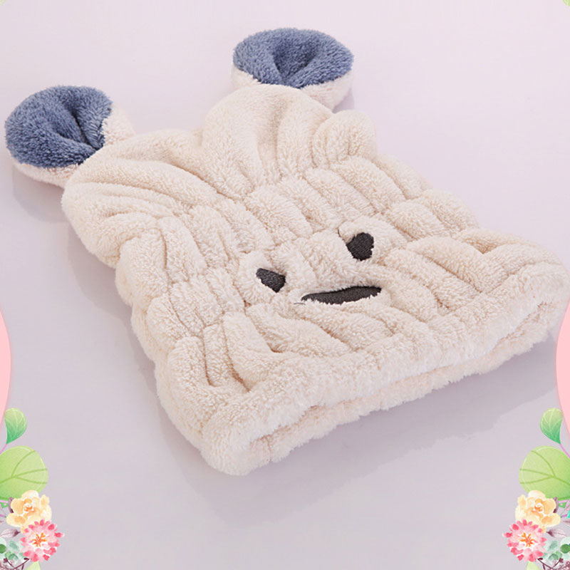 

Cartoon Bathing Water Absorption Women Rabbit Ears Dry Hair Wrap Bathing Turban Hat Water Absorption Towel
