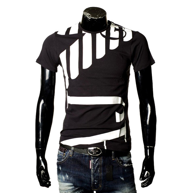 

Wholesale Mens Short Sleeve T Shirt Summer Fashion Contrast Colors Tee Breathable Basic Tshirts in 5 Colors M-XXL, Green