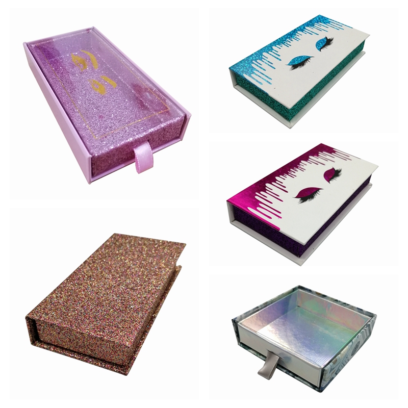 

10Pcs Diamond False Eyelashes Packaging Box Fashion Personality Fake 3D Mink Lashes Boxes Faux Strip Diamond Shape Case Empty