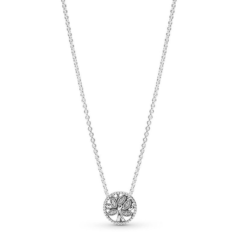 

2019 NEW 100% 925 Sterling Silver Classic Pop Tree of Life Pandora Necklace Flower Pendant Clavicle Chain For Women Jewelry Gift