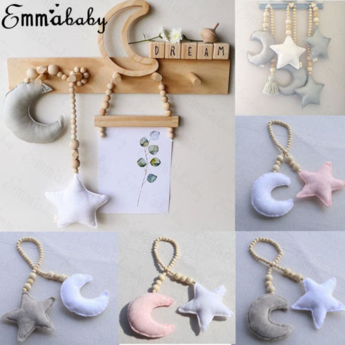 

Fairy XMAS Kids Room Wall Hanging Ornament Moon Stars Toys Scene Portable Safe Toys Decor Photo Props Home Decor